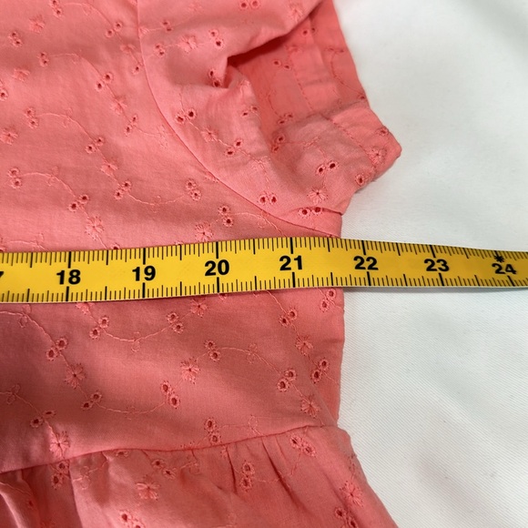 Harlow & Rose Dress Womens XL Pink Eyelet Tiered Lined Peasant Midi Length Boho - Picture 6 of 8